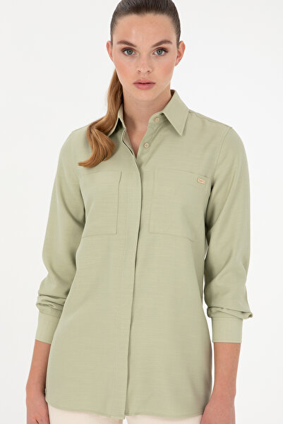 U.S. Polo Assn. Women's Light Khaki Long Sleeve Tunic Shirt 50293568-Vr183