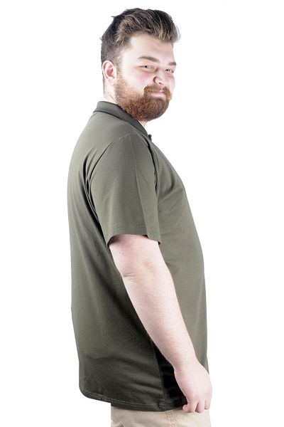 ModeXL Mode Xl Plus Size T-shirt Polo Lycra Single Jersey με τσέπη 21558 Χακί