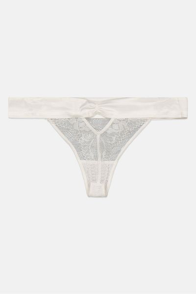Etam Women Textured Pull On Panty, White