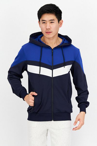 Cultura Men Sportswear Fit Colorblock Training Hoodie, Navy