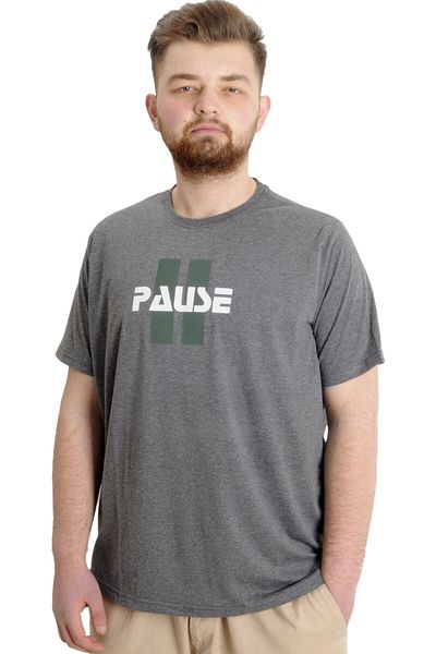 ModeXL Ανδρικό T-shirt Mode Xl Plus Size Pause 23109 Antramelange