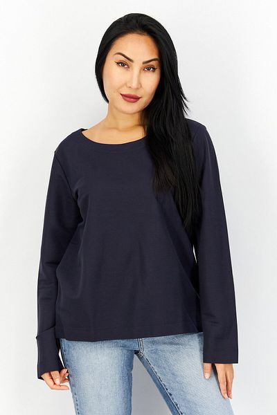 Esprit Women Scoop Neck Long Sleeve Sweatshirt, Navy Blue