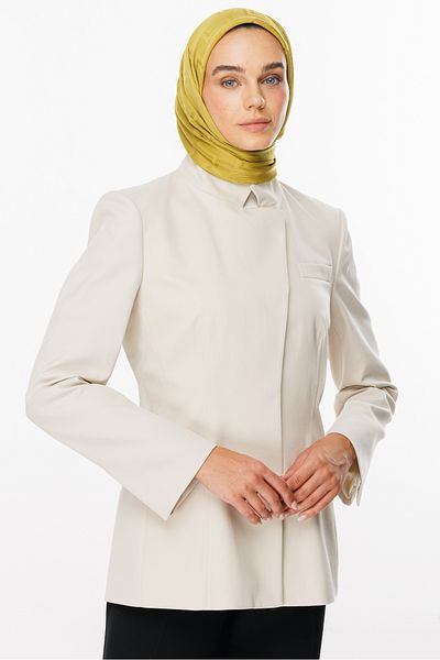 Mooncorn Μεταξένιο ζακάρ κασκόλ με μοτίβο Oliv Green Viora
