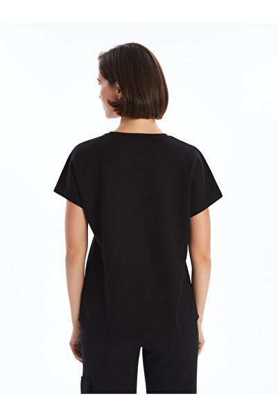 LC Waikiki Γυναικείο μπλουζάκι με μονόχρωμο κοντομάνικο Crew Neck