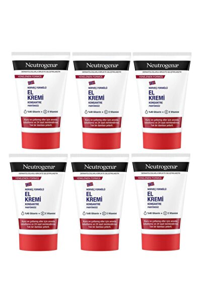 Neutrogena Norveç Formülü Parfümsüz El Kremi 50 ml 6 Adet