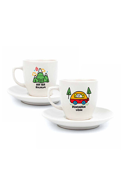 PALTO TASARIM Bir Yer Bulalım Dünyadan Uzak 2 Kişilik 4 Parça Krem Türk Kahve...