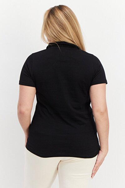 Castore Women Sportswear Fit Short Sleeve Brand Logo Polo Shirt, Black