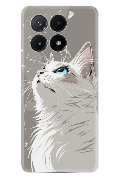 Kılıfland Xiaomi Poco X6 Pro Kılıf Boutique Baskılı Resimli Beyaz Kedi Pcode ...