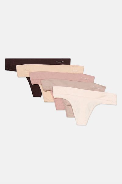 Tahari Women 5 Pack Plain Briefs, Brown