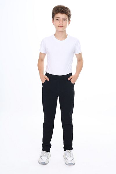 e-çocuk Boy's School Trousers with Camisole and Elastic Waist 8431-8331