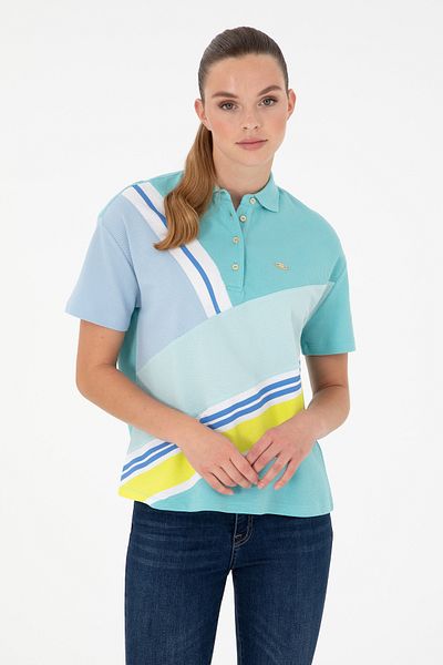 U.S. Polo Assn. Women's Mint Polo Neck T-Shirt 50283374-Vr090