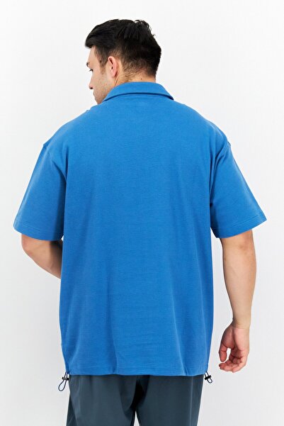 Fila Men Sportswear Fit Short Sleeves Outdoor Polo Shirt, Blue