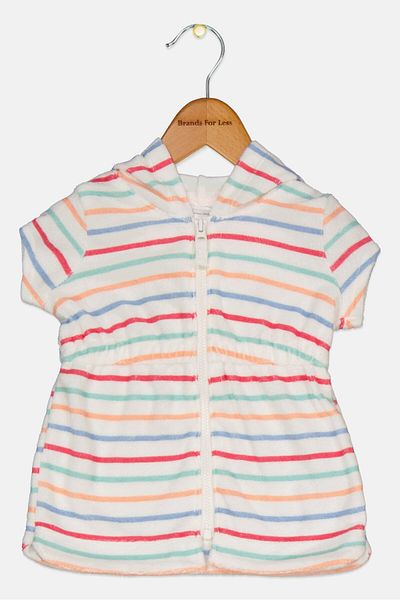 Carter's Toddlers Girl Stripe Hoodie, White