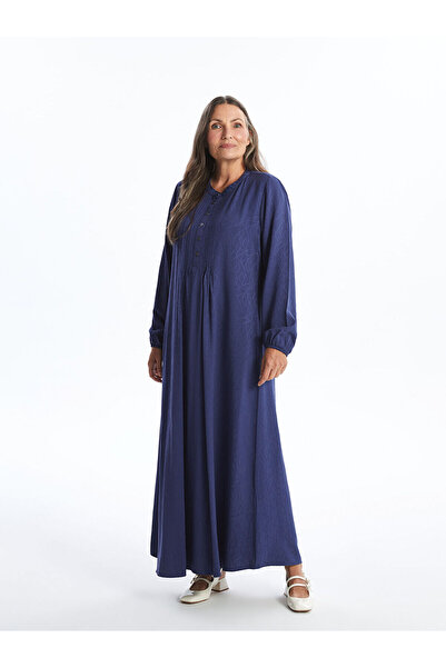 LC Waikiki LCW Grace Navy kerékpáros nyakú, A-vonalú női ruha