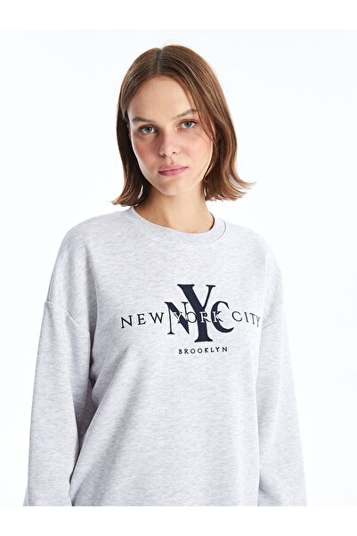 LC Waikiki Γυναικείο φούτερ με στάμπα με λαιμόκοψη LCW