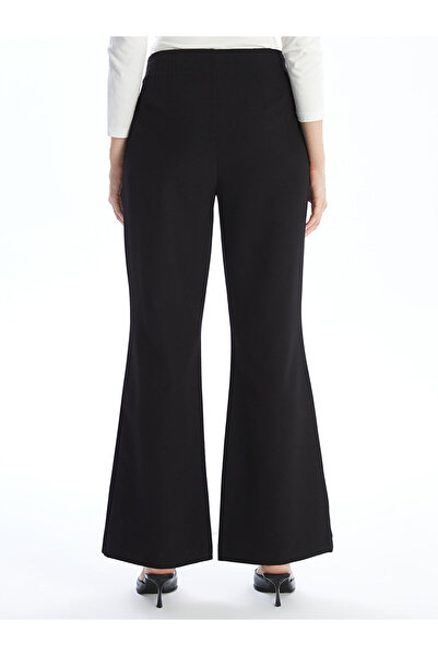 LC Waikiki Black Slim Fit Women's Trousers with Spanish Legs