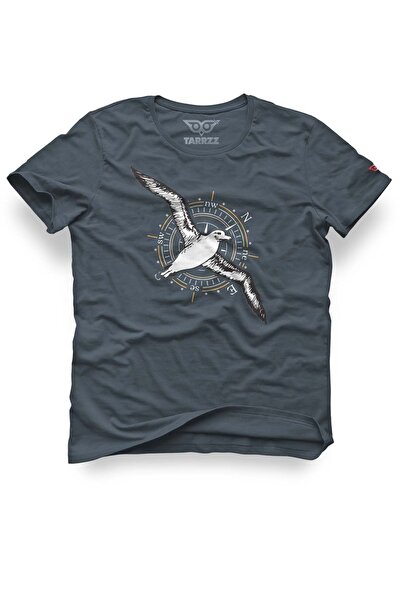 Tarrzzcom تي شيرت بتصميم الباتروس - للجنسين 100% قطن رمادي فحمي عادي للرجال و...