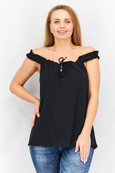 Esprit Women Off Shoulder Plain Bardot Top, Black