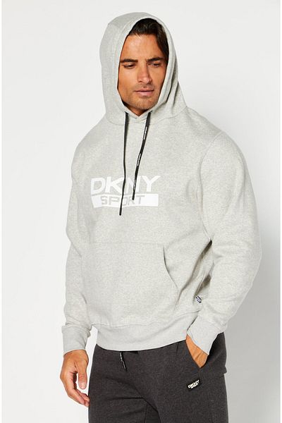 DKNY Sport Men Sportswear Fit Long Sleeves Outdoor Hoodie, Grey