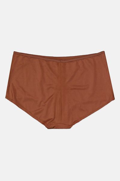 Nude Barre Women Plain Seamless Girlshort Panty, Dark Brown