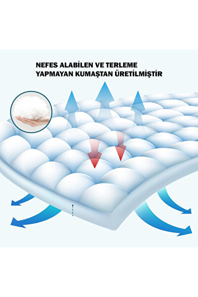 Genel Markalar Dört Köşe Lastikli 400 gr Micro Kumaş Silikon Elyaf Dolgulu Uyku Pedi Yatak Koruyucu