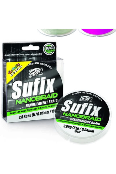 SUFIX Nano Braid Line Ribolovna struna NEON CHARTREUSE - 0.08MM - 100MT - 3.7KG