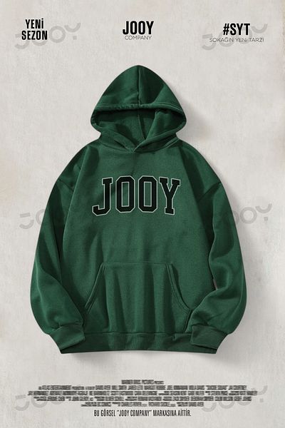 Jooy Company Φούτερ με κουκούλα με κουκούλα Jooy με πράσινη 3 κλωστή