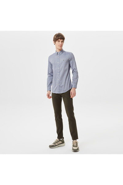Lacoste Erkek Slim Fit Düğmeli Yaka Lacivert Gömlek