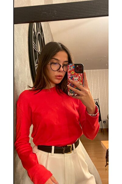 NameMe Saja Rsln - Κόκκινο μακρυμάνικο μπλουζάκι