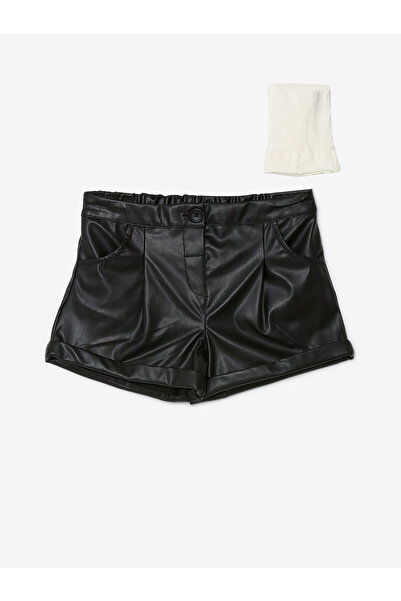 LC Waikiki LCW Kids Siyah Beli Lastikli Kız Bebek Şort ve Külotlu Çorap 2'li ...