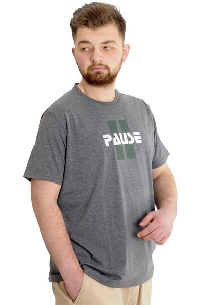 ModeXL Ανδρικό T-shirt Mode Xl Plus Size Pause 23109 Antramelange
