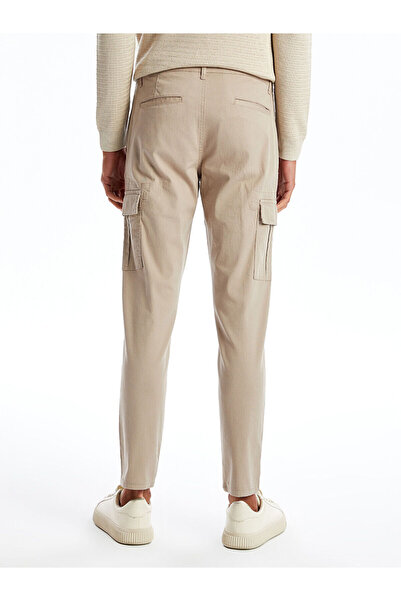 LC Waikiki Beige Slim Fit Gabardine Men's Cargo Pants