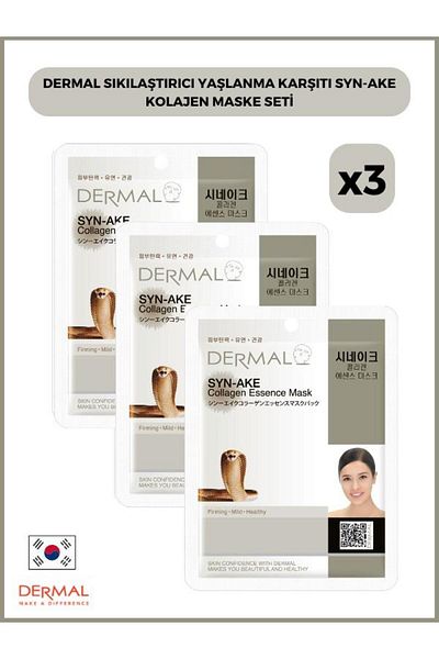 Dermal Firming Anti-Aging Syn-Ake Collagen Mask 23 Gr 3 Pieces