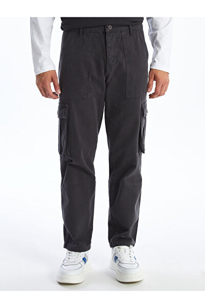 LC Waikiki Gray Standard Mold Gabardine Men's Cargo Pants