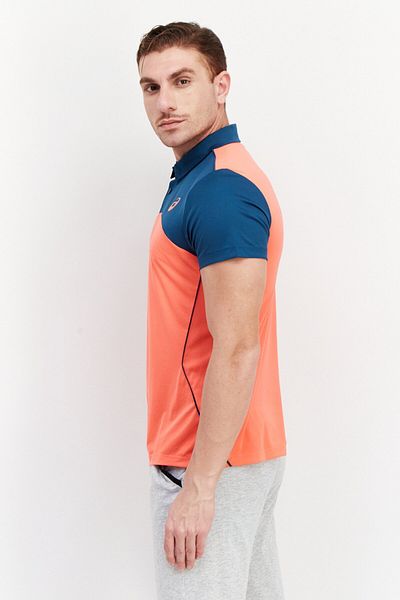Asics Men Sportswear Fit Short Sleeve Training Polo Shirt, Coral