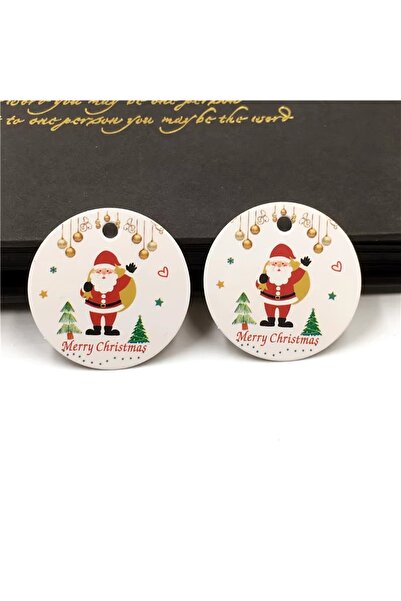 EtiketShop Веселого Різдва! Етикетки для подарунків від Діда Мороза - джутова нитка, 4,5 см, 500 ШТУК