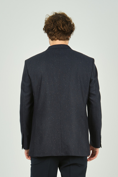 GİO Gio Чоловічий темно-синій вовняний піджак - класичний крій, прямий крій 3350