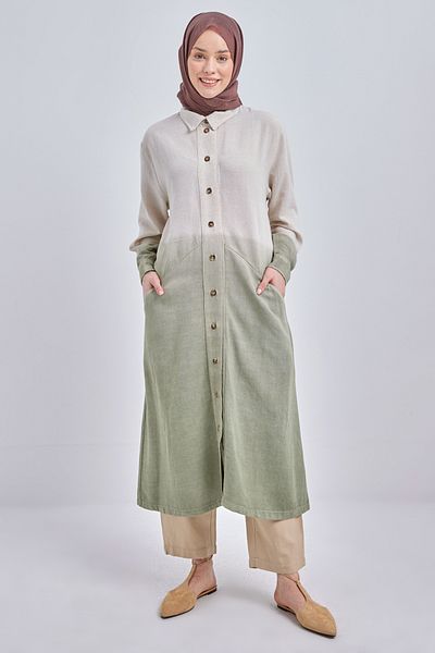 ALLDAY Defne Gradient Linen Shirt Tunic