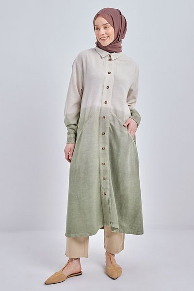 ALLDAY Defne Gradient Linen Shirt Tunic