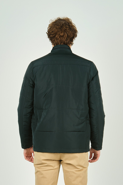 LUCAS Чоловічий пальто з застібкою-блискавкою та коміром-стійкою 4785 Зелений