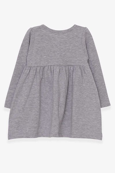 Breeze Girl's Long Sleeve Dress Floral Girl Printed 2-6 Years, Gray Melange