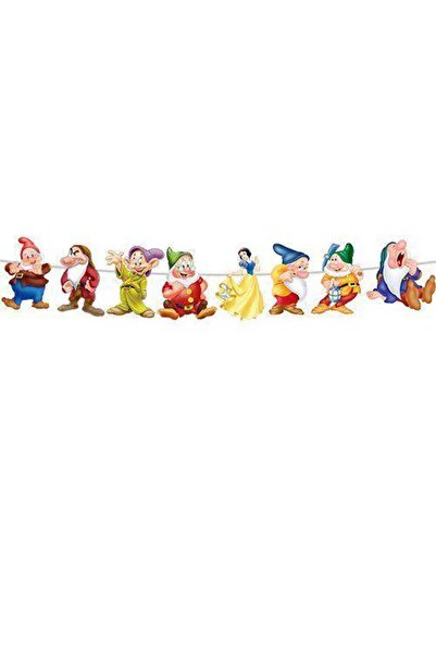 Parti Dükkanım Pamuk Prenses Ve Yedi Cüceler Dekoratif Banner 140x17 Cm