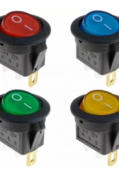 BuharaElektronik 4 Adet Renkli 12V 20mm Anahtar Marin Anahtar