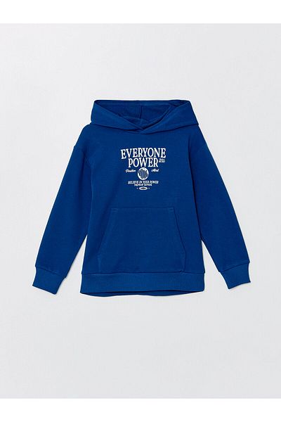 LC Waikiki Lcw Kids Light Navy Blue Hooded Boy's Tracksuit Set