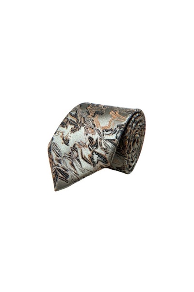 VENCHY Gri Somon Batik Desen Kravat 7741-7K