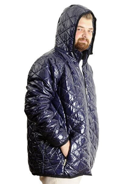 ModeXL Mode XL Великий розмір Чоловічий куртка з капюшоном Капітоне 23636 Індиго