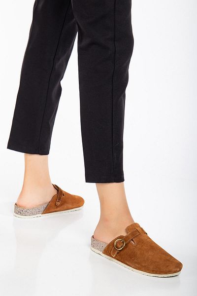 Deriza Sabo Γνήσιο Suede Leather - Παντόφλες Σόλας από φελλό Μαύρισμα