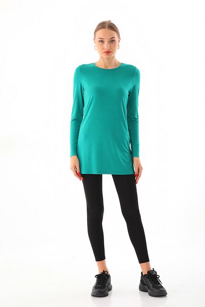 penyebizden Women's Viscose Full Lycra Tunic-Ocean Green