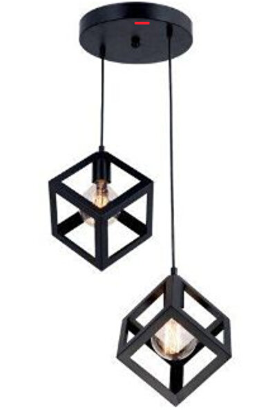 LBX LİGHTİNG BOX Yıldız Home Küp 2.li Rustik Siyah Avize