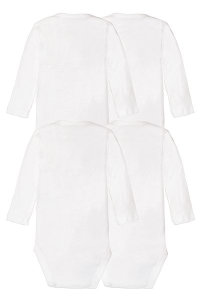 Carter's White Baby Body Set - 4 Pack, Long Sleeve